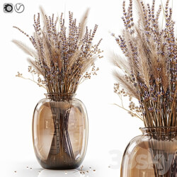 Dry flowers in modern vase 4 3D Models 3DSKY 
