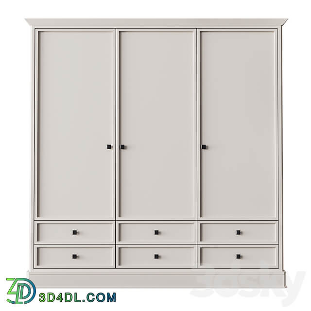 Three door wardrobe Ellington Артикул 105877 4 Wardrobe Display cabinets 3D Models 3DSKY