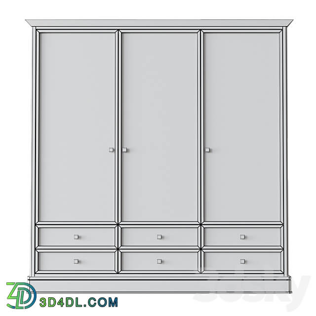 Three door wardrobe Ellington Артикул 105877 4 Wardrobe Display cabinets 3D Models 3DSKY