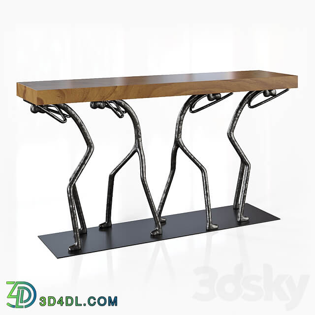 Atlas Small Natural Console Table 3D Models 3DSKY