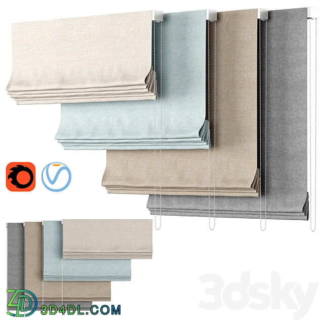 Roman Curtains 125 Thibaut Design PICCO 3D Models 3DSKY