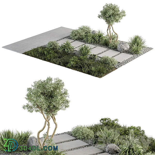 Urban Furniture Architecture Environment with Plants Set 29 Urban environment 3D Models 3DSKY