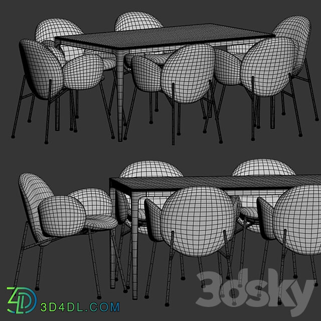 Ola Chair Canto Table Dining Set Table Chair 3D Models 3DSKY