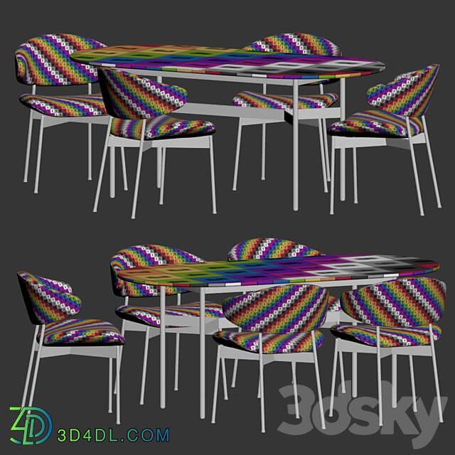 Luz Chair Harri Table Dining Set Table Chair 3D Models 3DSKY