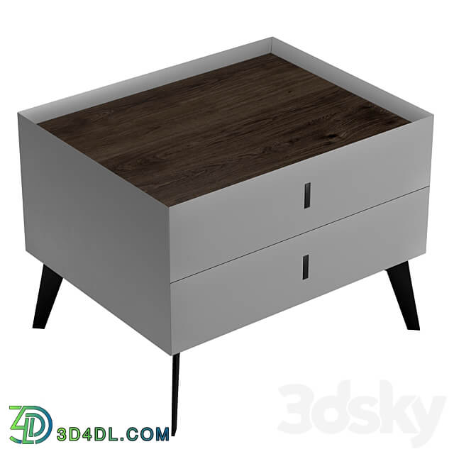 Bedside table LIGHT GRAY Sideboard Chest of drawer 3D Models 3DSKY