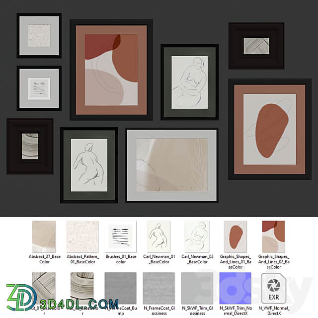 Abstract painting gallery wall 3D Models 3DSKY