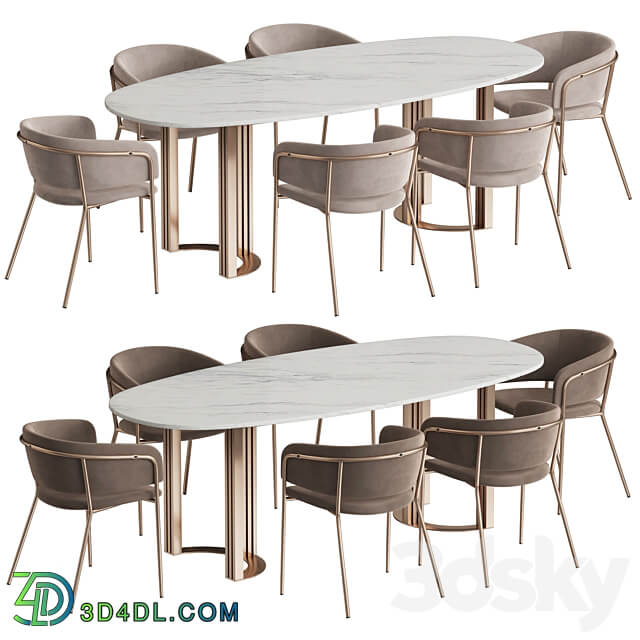 Hudkoff Lord Konnie La Forma Table Chair 3D Models 3DSKY