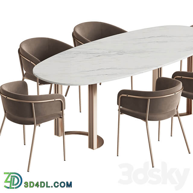 Hudkoff Lord Konnie La Forma Table Chair 3D Models 3DSKY