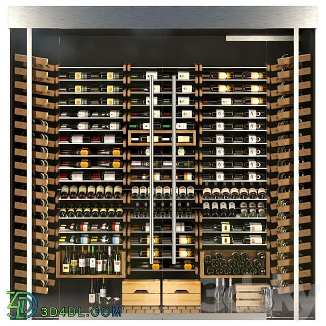 Huge wine rack. Wine 3D Models 3DSKY