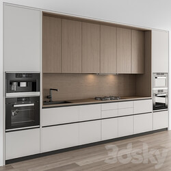 Kitchen Modern White and Wood Cabinets 75 Kitchen 3D Models 3DSKY 