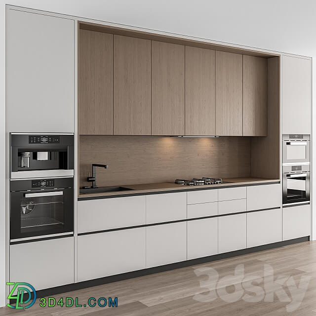 Kitchen Modern White and Wood Cabinets 75 Kitchen 3D Models 3DSKY