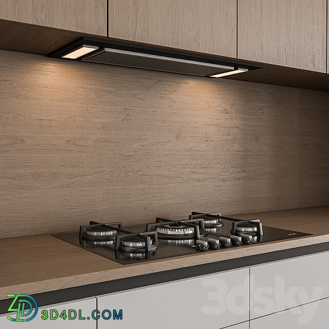 Kitchen Modern White and Wood Cabinets 75 Kitchen 3D Models 3DSKY