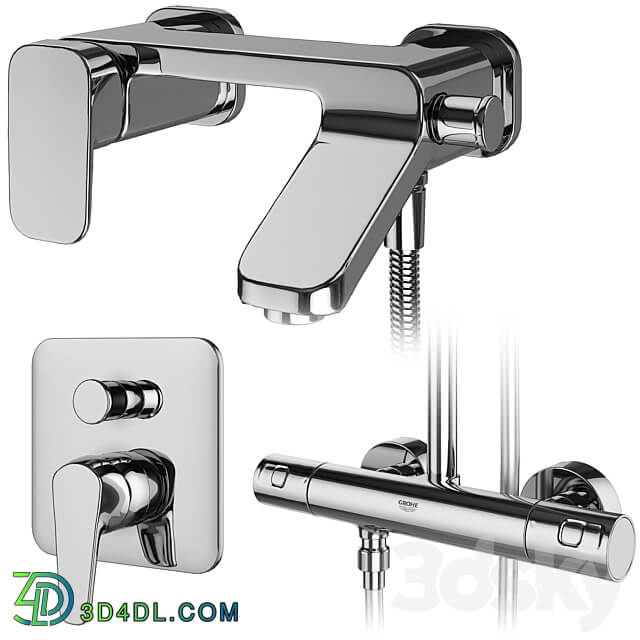 Faucets and shower systems Grohe and IDEAL standard set 146 Faucet 3D Models 3DSKY