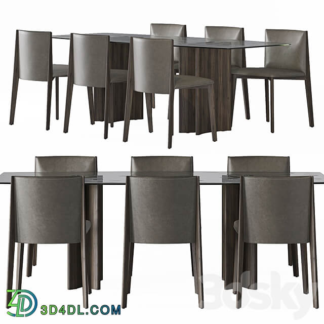 porada dining set v4 Table Chair 3D Models 3DSKY