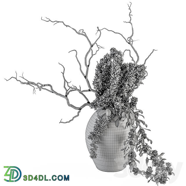 Dried Branch in Concrete vase 71 3D Models 3DSKY