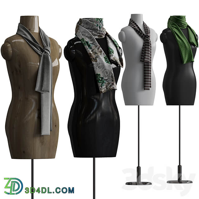 Shawl over manikin 3D Models 3DSKY