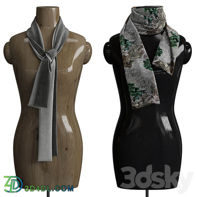 Shawl over manikin 3D Models 3DSKY