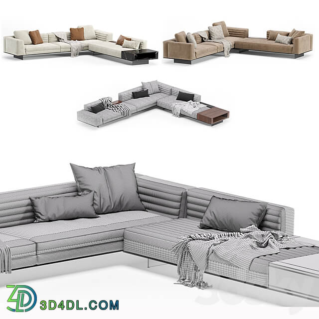 Minotti roger modular sofa 3D Models 3DSKY