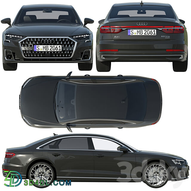Audi A8 L 2022 3D Models 3DSKY