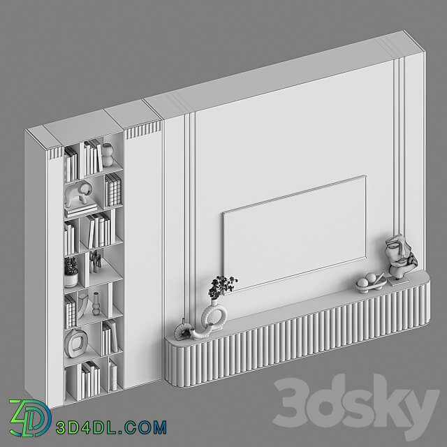 TV Wall Set TV04 TV Wall 3D Models 3DSKY