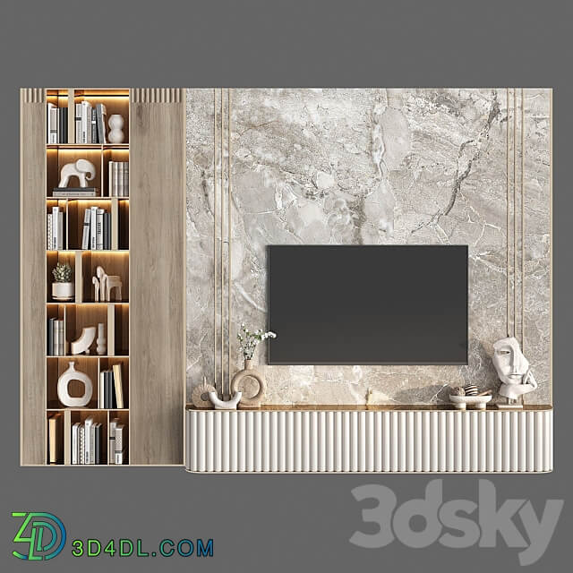 TV Wall Set TV04 TV Wall 3D Models 3DSKY