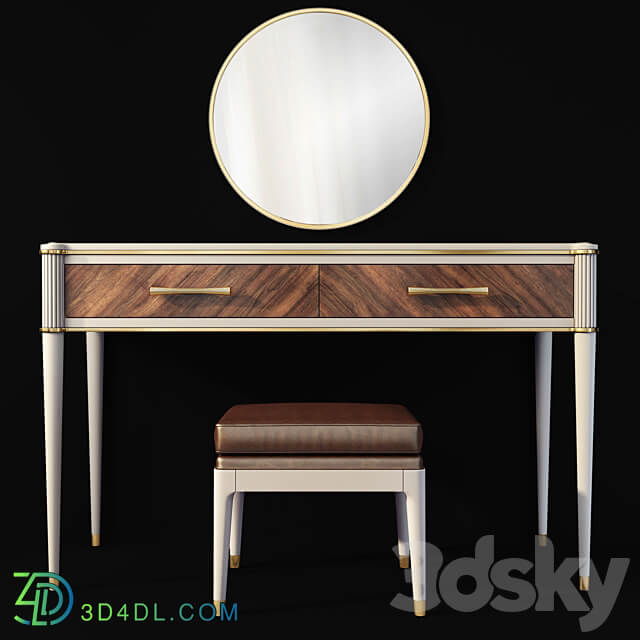 Dressing table console with mirror Venice. Dressing table vanity by Classico Italiano 3D Models 3DSKY