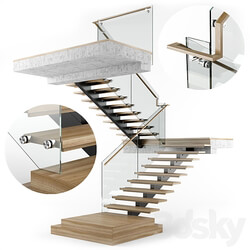 Modern interior stair 07 3D Models 3DSKY 