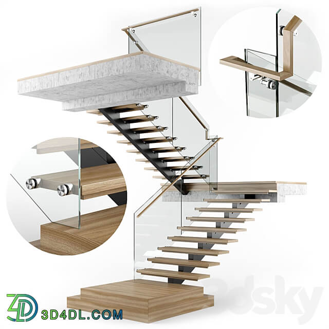 Modern interior stair 07 3D Models 3DSKY