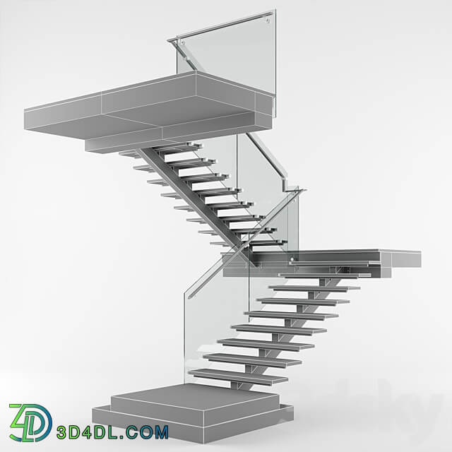 Modern interior stair 07 3D Models 3DSKY