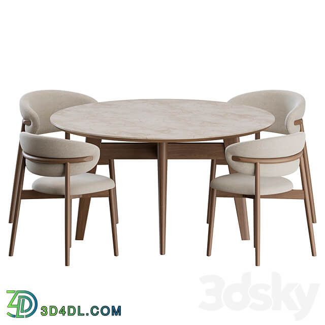 Dinning Set 01 by Calligaris Table Chair 3D Models 3DSKY
