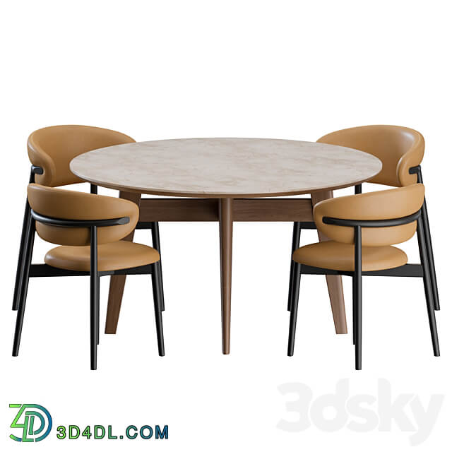 Dinning Set 01 by Calligaris Table Chair 3D Models 3DSKY