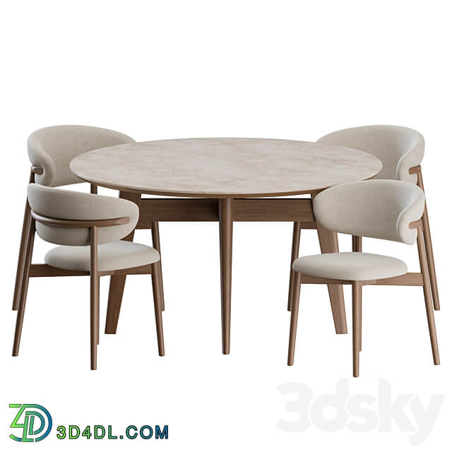 Dinning Set 01 by Calligaris Table Chair 3D Models 3DSKY