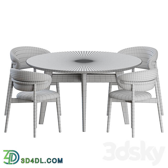 Dinning Set 01 by Calligaris Table Chair 3D Models 3DSKY