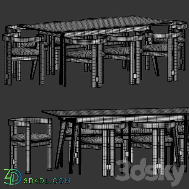 Dining Set 58 Table Chair 3D Models 3DSKY