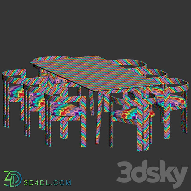 Dining Set 58 Table Chair 3D Models 3DSKY