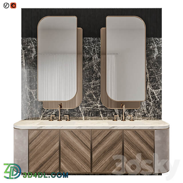 Luxury Marble Wood Bathroom 3D Models 3DSKY