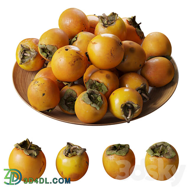 Persimmon kinglet on a platter 3D Models 3DSKY