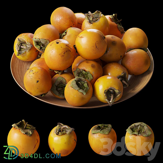 Persimmon kinglet on a platter 3D Models 3DSKY