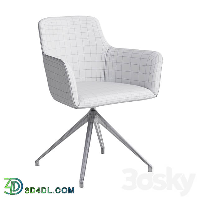 Office chair City by Quadrifoglio fabric with metal curly legs 3D Models 3DSKY