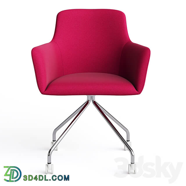 Office chair City by Quadrifoglio fabric on metal legs with casters 3D Models 3DSKY