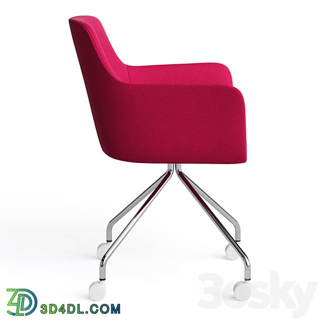 Office chair City by Quadrifoglio fabric on metal legs with casters 3D Models 3DSKY