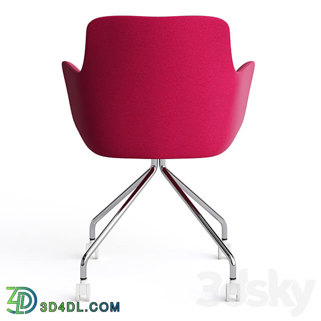 Office chair City by Quadrifoglio fabric on metal legs with casters 3D Models 3DSKY