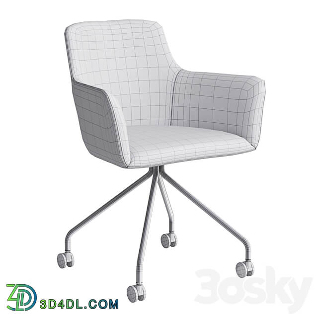 Office chair City by Quadrifoglio fabric on metal legs with casters 3D Models 3DSKY