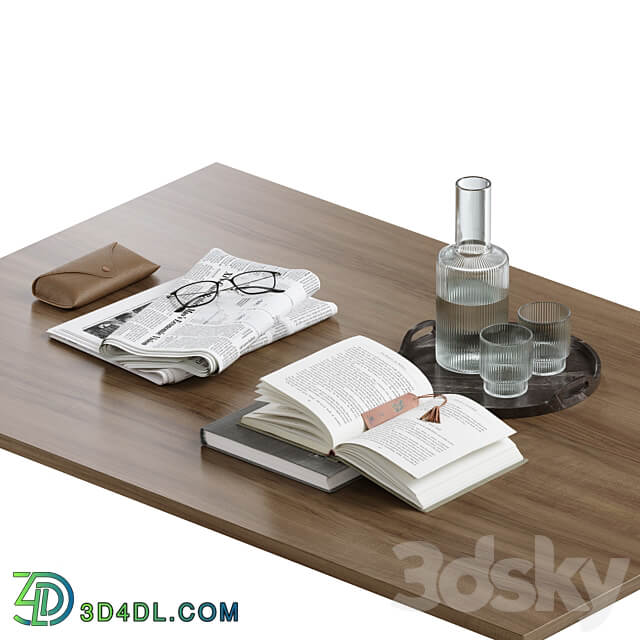 coffee table decor set 002 3D Models