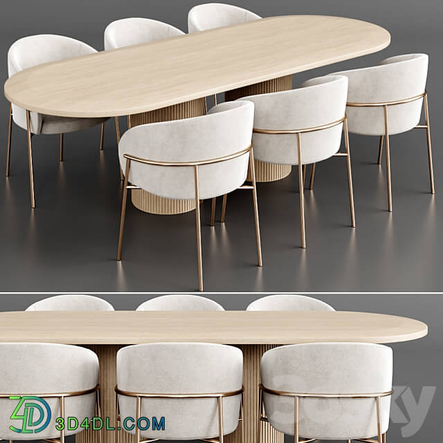 Dinning set 36 Table Chair 3D Models 3DSKY