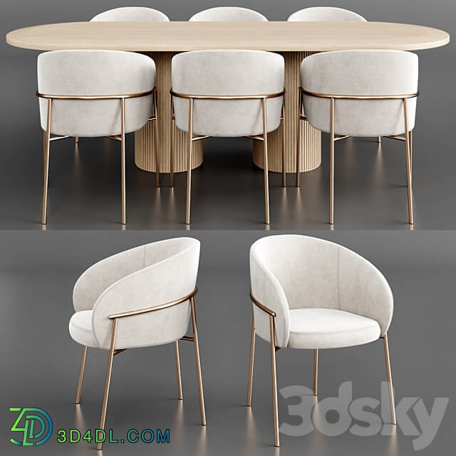 Dinning set 36 Table Chair 3D Models 3DSKY