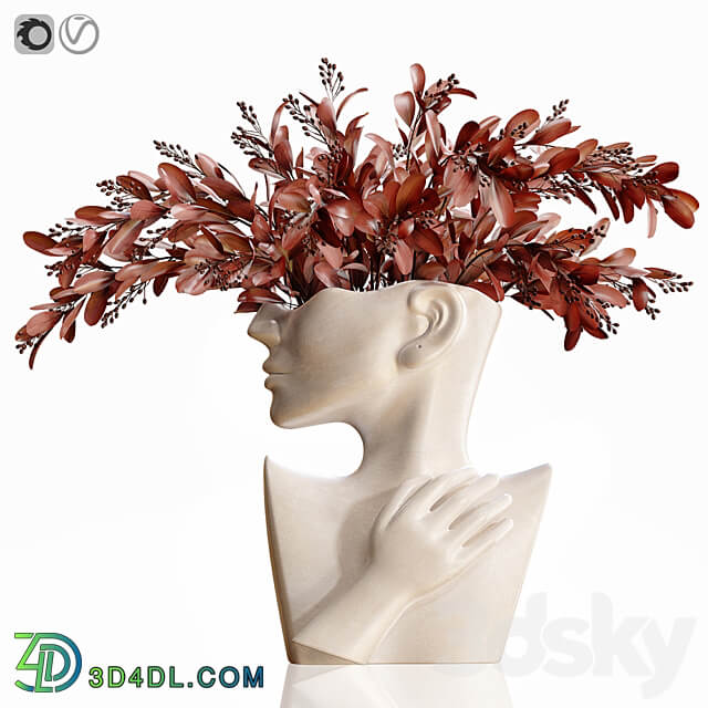 Human face art vase 3D Models 3DSKY