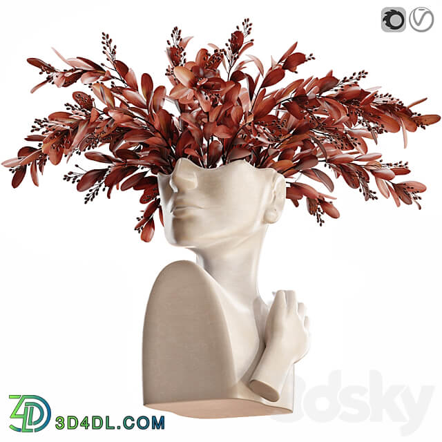 Human face art vase 3D Models 3DSKY