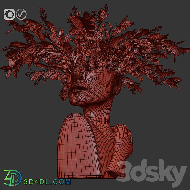 Human face art vase 3D Models 3DSKY