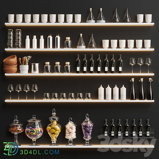 A set of dishes and accessories for the kitchen 3D Models 3DSKY